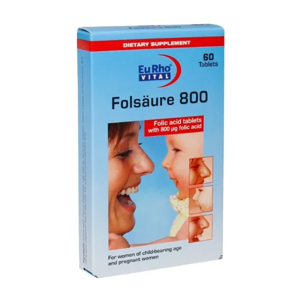 Folic Acid 800 mcg - فولیک اسید 800 میکرو گرم 60 عددی یوروویتال
