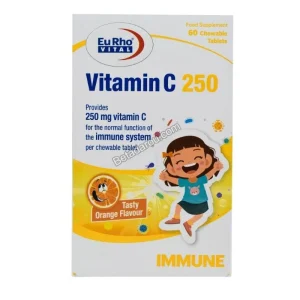 Eurho Vital Vitamin C 250 mg 60 Chewable Tabs-قرص جویدنی ویتامین C 250 میلی گرم یوروویتال 60 عدد