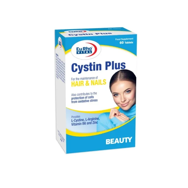 Eurhovital Cystin Plus 60 Tablets قرص سیستین پلاس یوروویتال 60 عدد-جهت حفظ سلامت پوست مو و ناخن