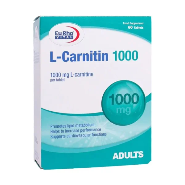 Eurhovital LCarnitin 1000 mg 60 Tabs-قرص ال کارنیتین 1000 میلی گرم یورویتال 60 عدد