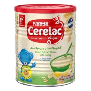 Nestle Cerelac Wheat, Fruit Pieces And Honey With Milk 400g-سرلاک گندم و تکه های میوه با عسل به همراه شیر نستله مناسب کودکان از ۱۲ ماهگی ۴۰۰ گرم