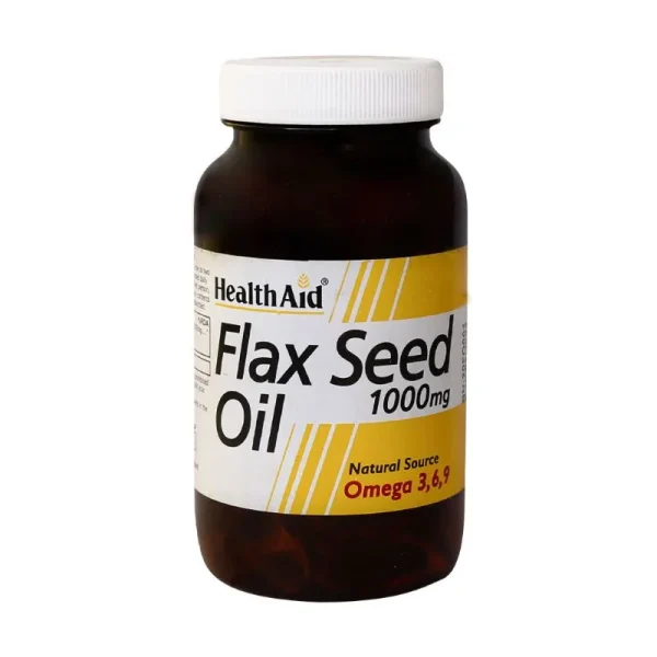 Health Aid Flax Seed Oil 1000 mg 60 Softgel-کپسول ژلاتینی فلکسید اویل 1000 میلی گرم هلث اید 60 عدد