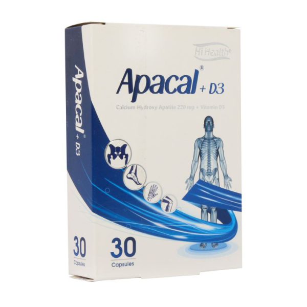 Hi Health Apacal And Vitamin D3 30 Capsules-کپسول آپاکل و ویتامین D3 های هلث 30 عدد