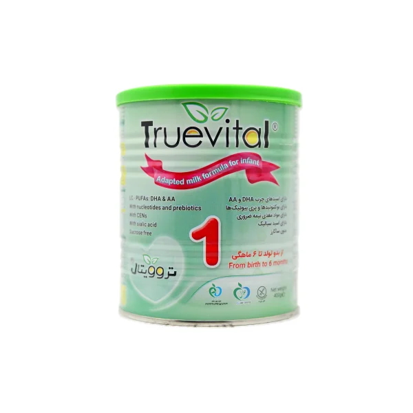 Truevital 1 Milk Powder 400gr from infants to 6 months-شیرخشک تروویتال 1 مناسب شیرخواران از بدو تولد تا 6 ماهگی 400 گرم