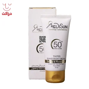 کرم ضد آفتاب رنگی مدیسان SPF50 پوست خشک و معمولی
